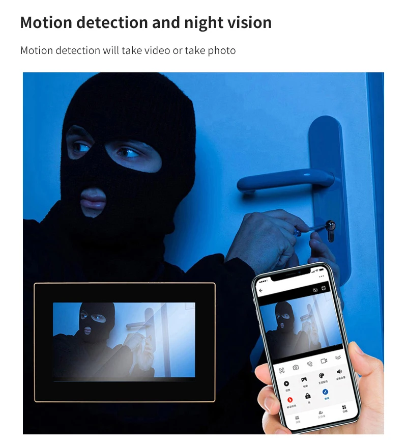 4 Wire Digital Video Intercom System 7 / 10.1 Inch Wireless WIFI Monitor 1080P Doorphone Camera Video Doorbell Card Tuya Unlock