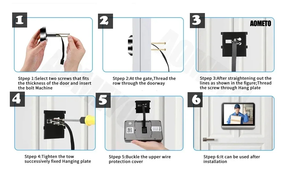 Tuya 5MP Peephole Doorbell Smart Living 2.4G WiFi PIR Detection Door Eye Camera Motion Detection 4.3-Inch Screen Video Recording