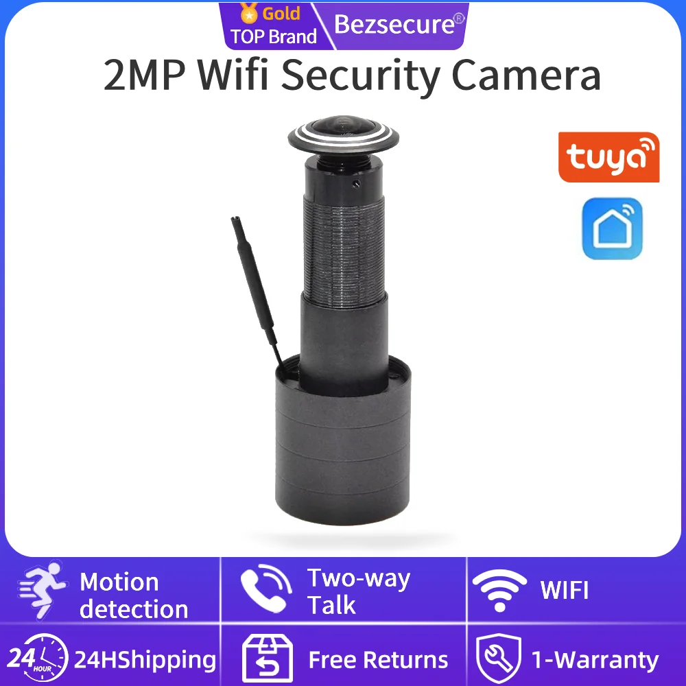 2MP Wifi Tuya Smart Video Peephole Camera Motion Detection Door Viewer Video-eye Wireless Two-way Audio Home Security Cameras