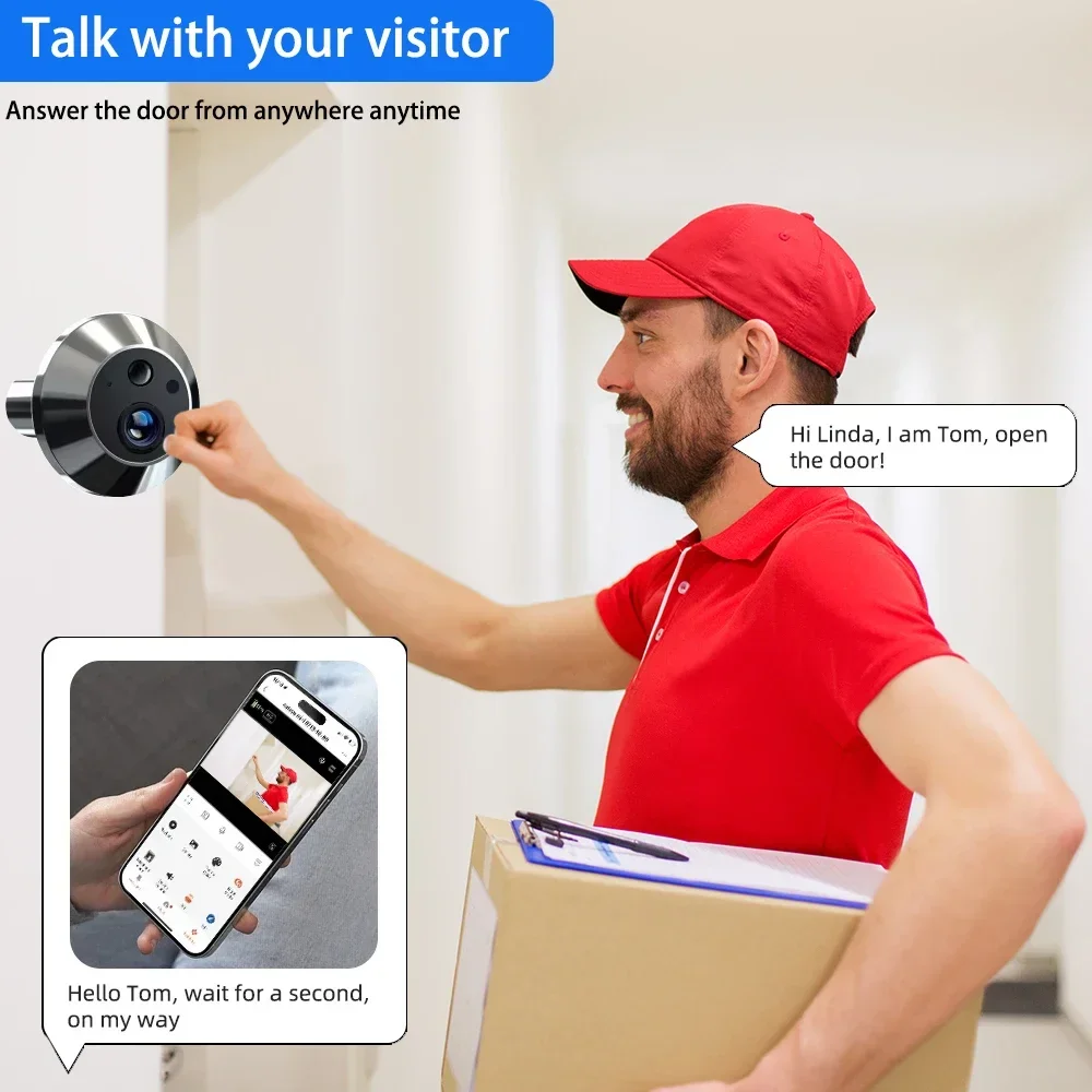 4.3 Inch 5MP Baby Monitor Tuya SmartLife Home WiFi Digital Peephole Door Eye Video Camera Home Security NightVision Video Viewer