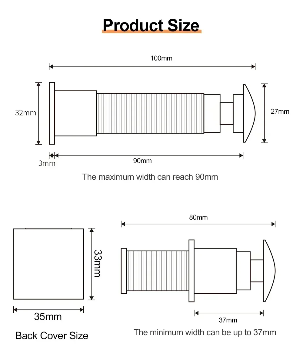 Door Viewer Video-eye Camera Tuya APP Smart Video Peephole 2MP Wifi Cam Motion Detection Two-way Audio Home Security Cameras