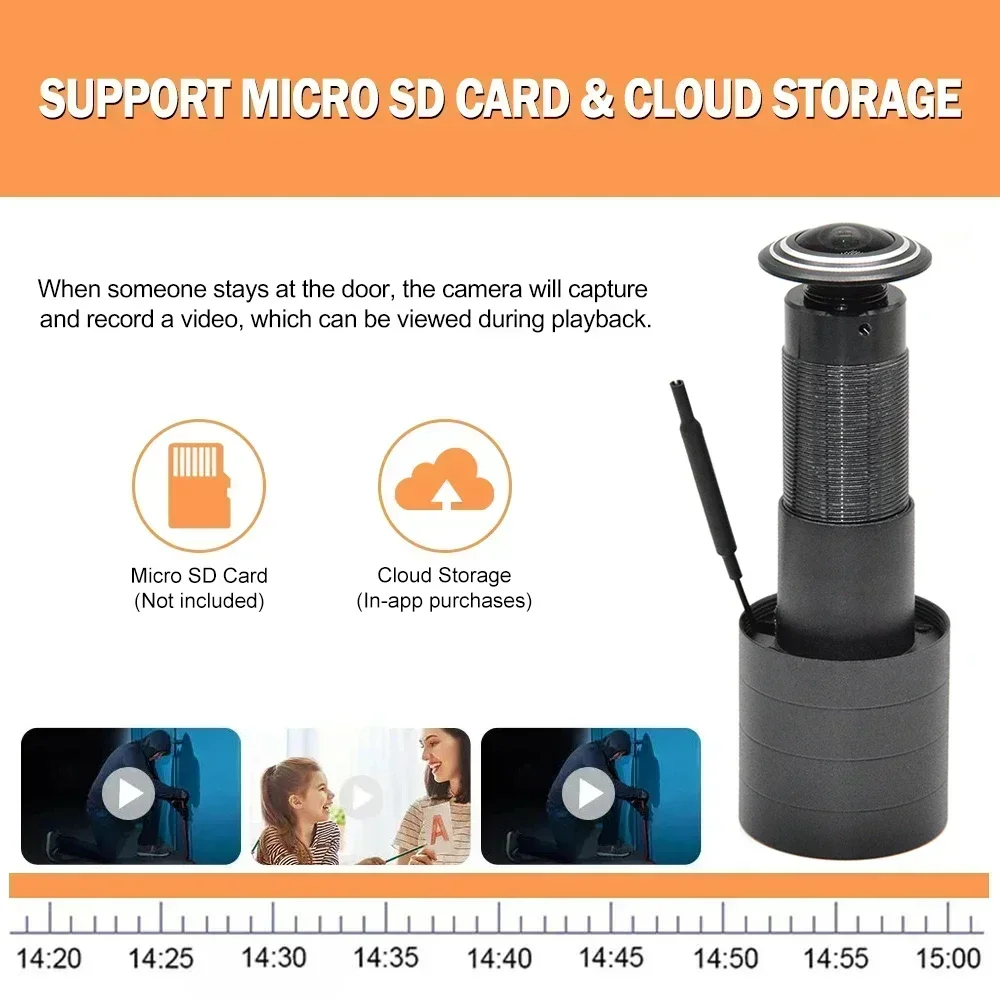 Door Viewer Video-eye Camera Tuya APP Smart Video Peephole 2MP Wifi Cam Motion Detection Two-way Audio Home Security Cameras