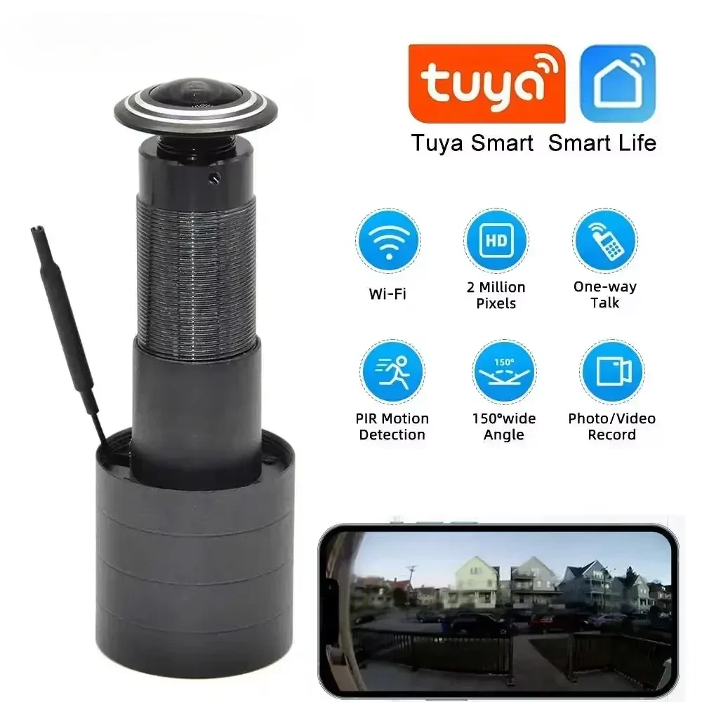 Door Viewer Video-eye Camera Tuya APP Smart Video Peephole 2MP Wifi Cam Motion Detection Two-way Audio Home Security Cameras