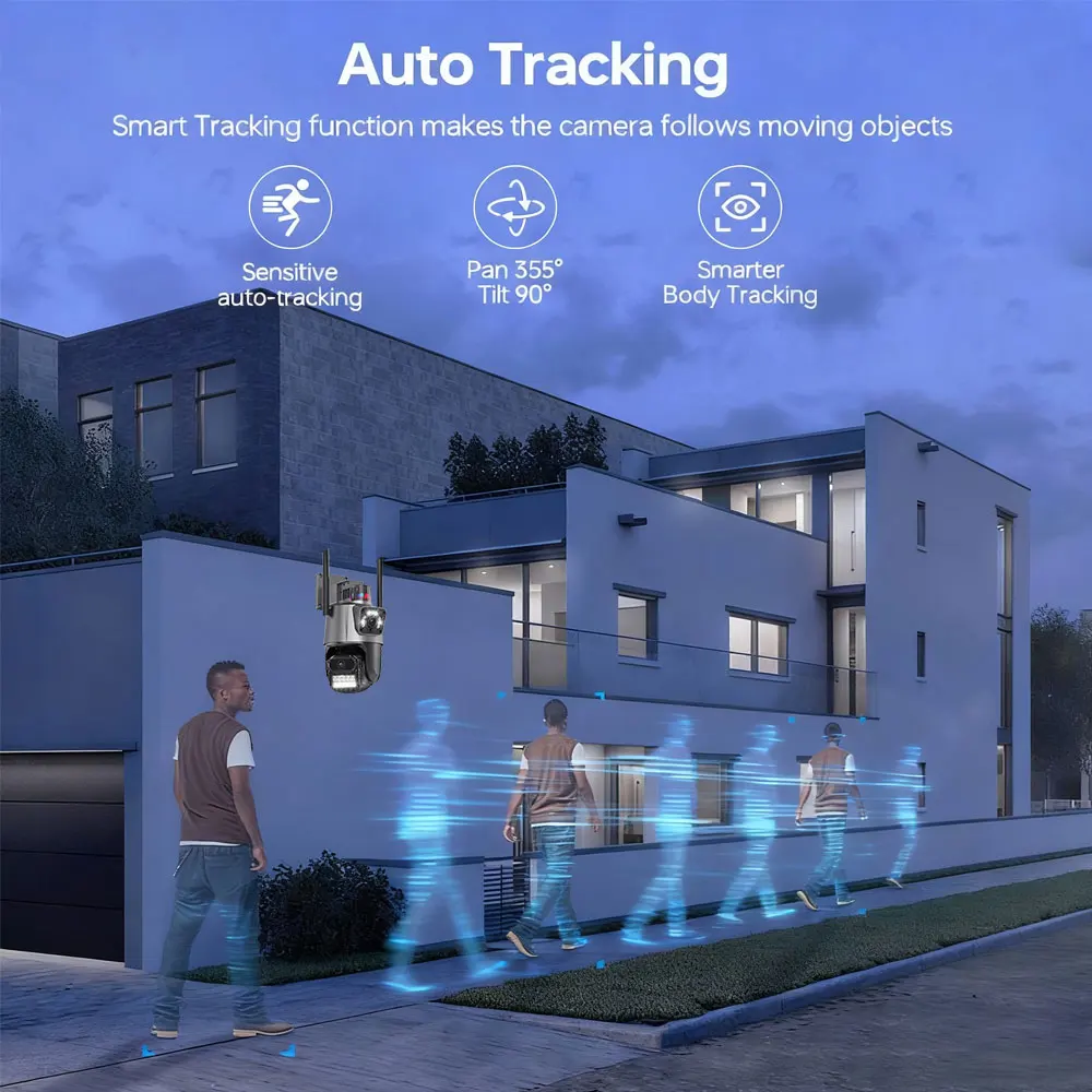 Icsee 8MP Outdoor PTZ Rotate Camera Wireless Security System Smart Wifi NVR Kit 4K Camera NVR Kit 8CH 5MP WiFi NVR