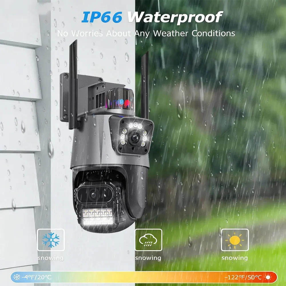 Icsee 8MP Outdoor PTZ Rotate Camera Wireless Security System Smart Wifi NVR Kit 4K Camera NVR Kit 8CH 5MP WiFi NVR