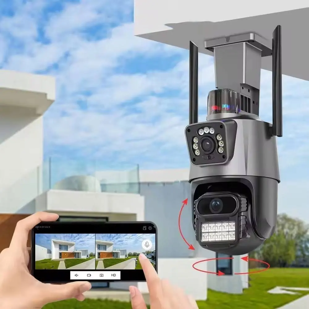 Icsee 8MP Outdoor PTZ Rotate Camera Wireless Security System Smart Wifi NVR Kit 4K Camera NVR Kit 8CH 5MP WiFi NVR