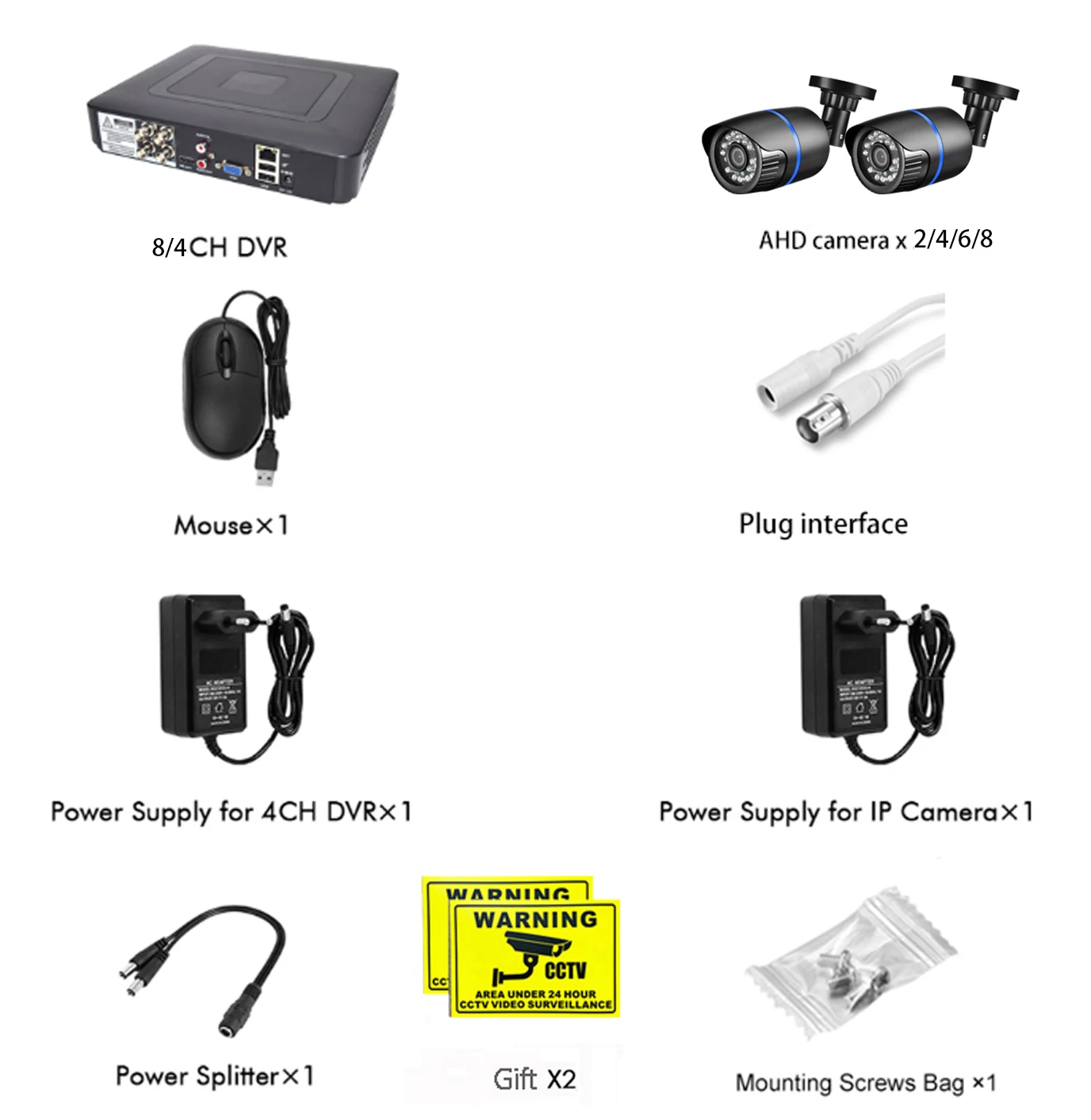 Gadinan 5MP 1080P Bullet Video Surveillance AHD DVR Recorder Waterproof Camera 24 infrared lights AHD CCTV Camera System Kit