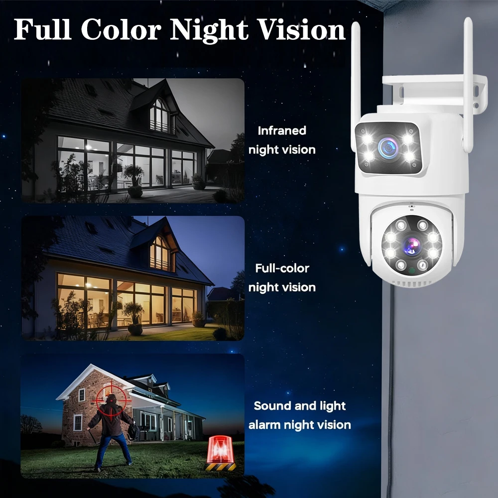 8MP PTZ Video Surveillance System 8CH WiFi NVR CCTV Security Camera Dome WIFI Auto Tracking Kit Two Way Audio Waterproof Rotate