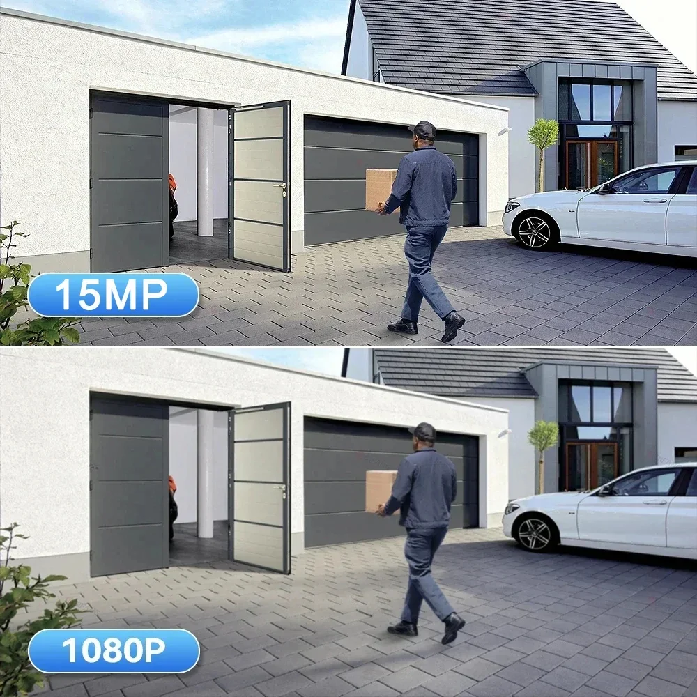 15MP Outdoor WiFi IP Camera 10X Zoom Three Lens Three Screens Waterproof Two-way Audio Auto Tracking CCTV Wireless Surveillance