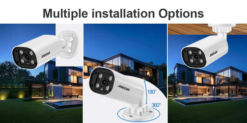 ASECAM 8MP 4K Security Camera System Outdoor Audio CCTV NVR AI Humanoid Detection Color Night Video Surveillance Camera Kit