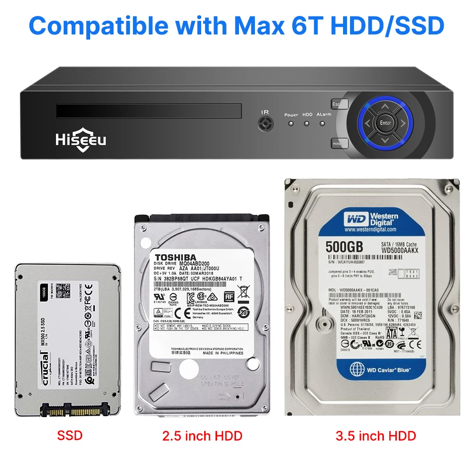 Hiseeu 4K 8MP POE Security Camera System AI Face Detection 8 Port NVR H.265 Home Waterproof CCTV Surveillance IP Camera Kit