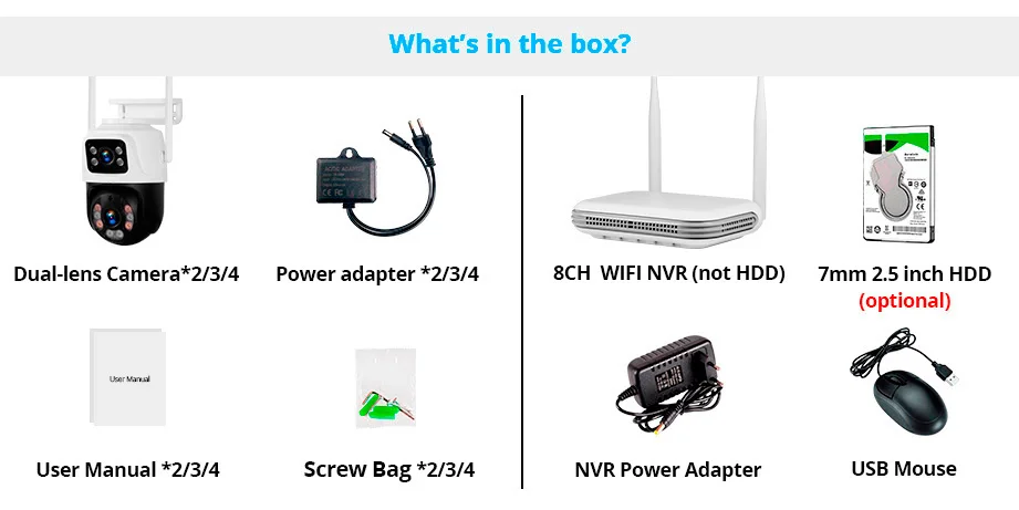 KERUI Waterproof 6MP HD Wireless Dual Lens PTZ WIFI IP Home Security Surveillance Camera System 8CH NVR Video H.265 CCTV Kit