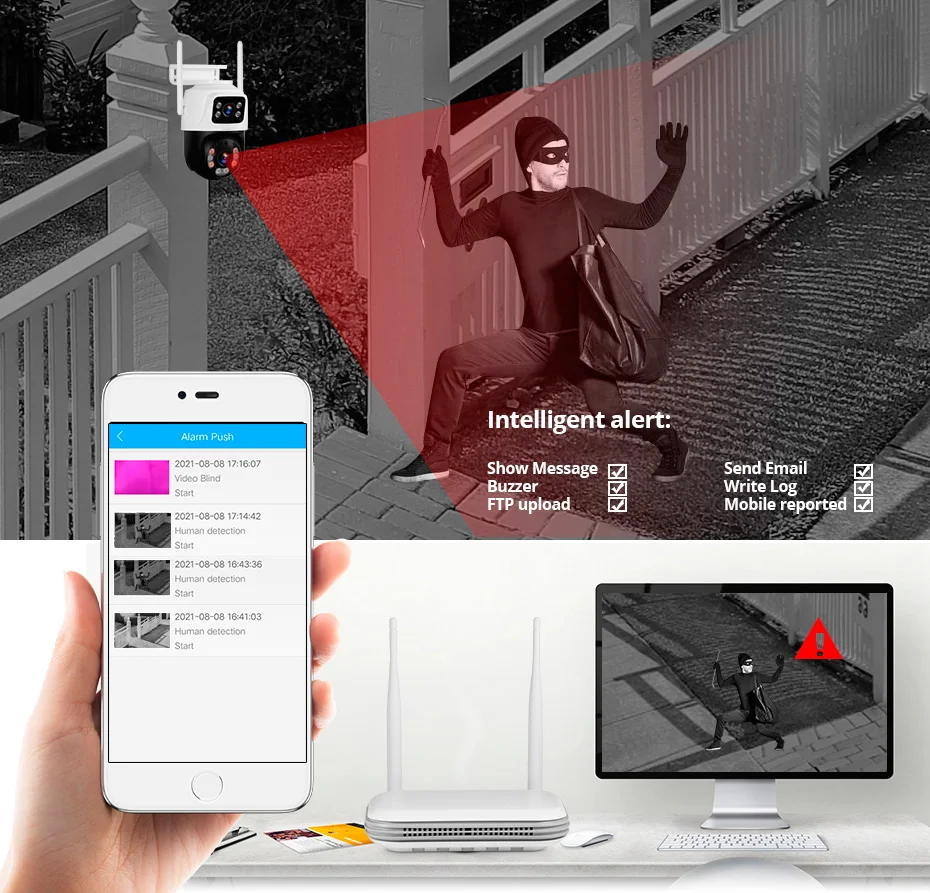 KERUI Waterproof 6MP HD Wireless Dual Lens PTZ WIFI IP Home Security Surveillance Camera System 8CH NVR Video H.265 CCTV Kit