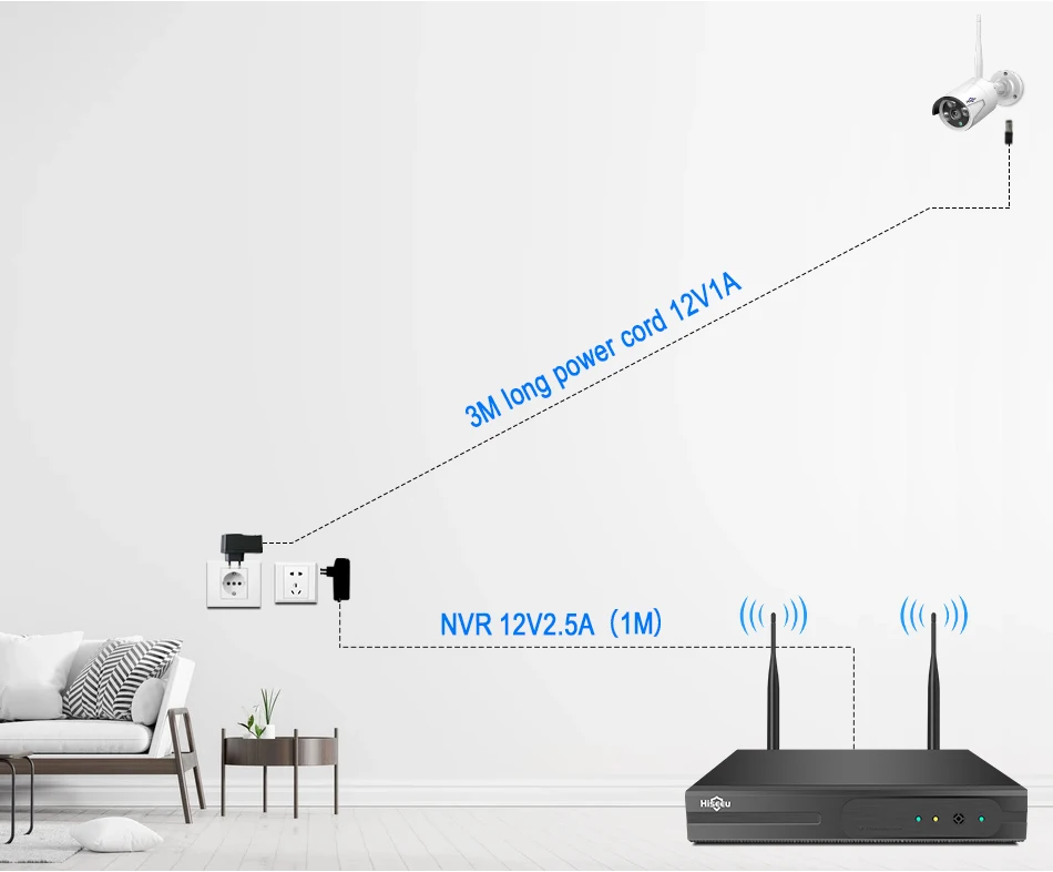 Hiseeu 5MP WiFi Video Surveillance Camera System 10CH P2P NVR Motion Audio Set Outdoor IR Night Vision CCTV Camera Security Kit