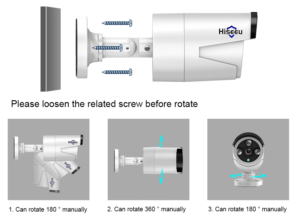 Hiseeu 5MP WiFi Video Surveillance Camera System 10CH P2P NVR Motion Audio Set Outdoor IR Night Vision CCTV Camera Security Kit