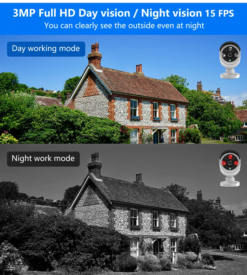 Hiseeu 5MP WiFi Video Surveillance Camera System 10CH P2P NVR Motion Audio Set Outdoor IR Night Vision CCTV Camera Security Kit