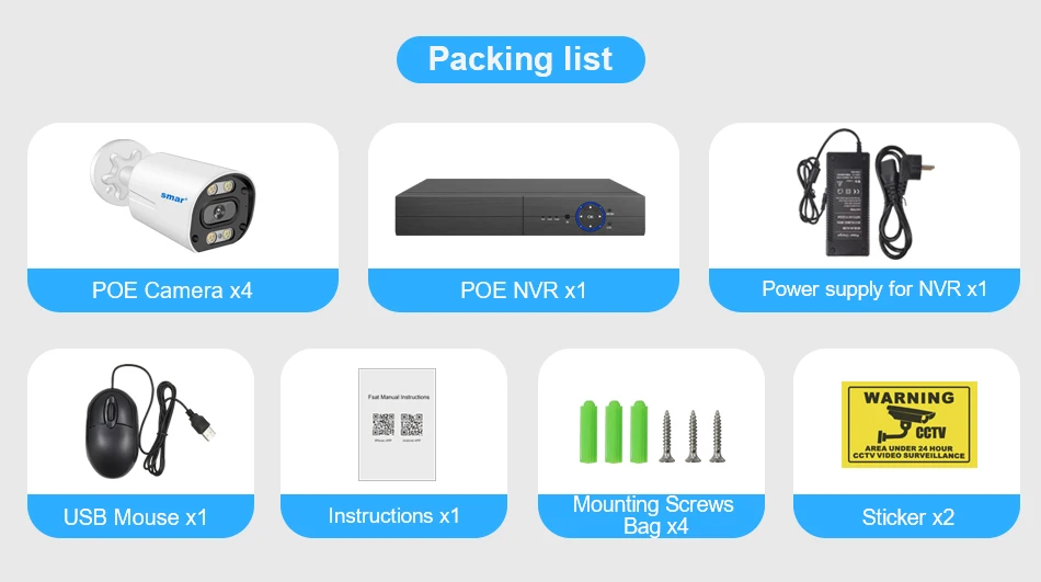 8MP Security Camera System 4K POE NVR Video Surveillance Kit  5MP 4MP Audio Ai Face Detect Color Night Vision IP CCTV Camera Set