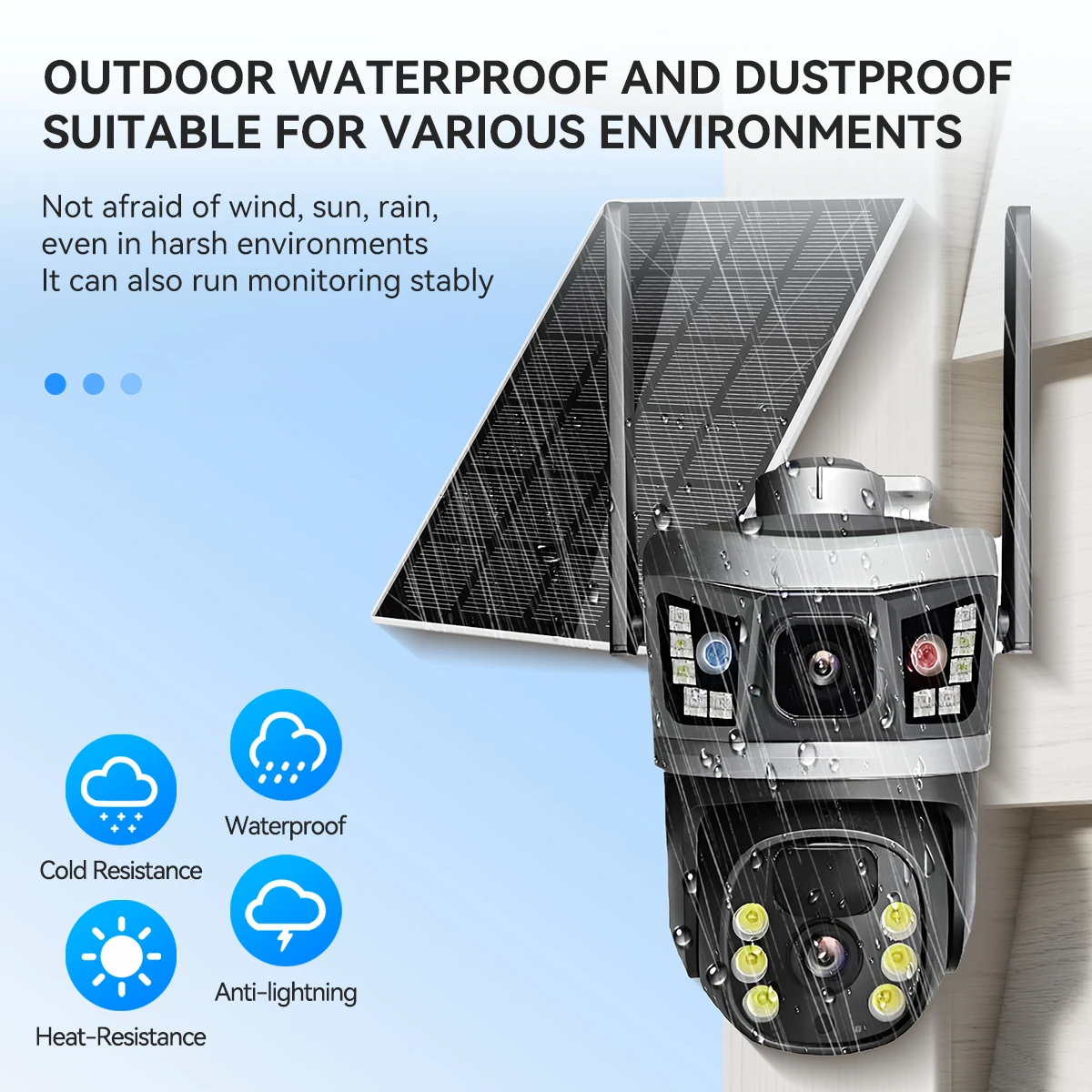 V380 Dual Lens 4G Camera Solar PIR Human Detection Night Vision Waterproof Security Video IP Camara 6MP 4K Battery CCTV Monitor