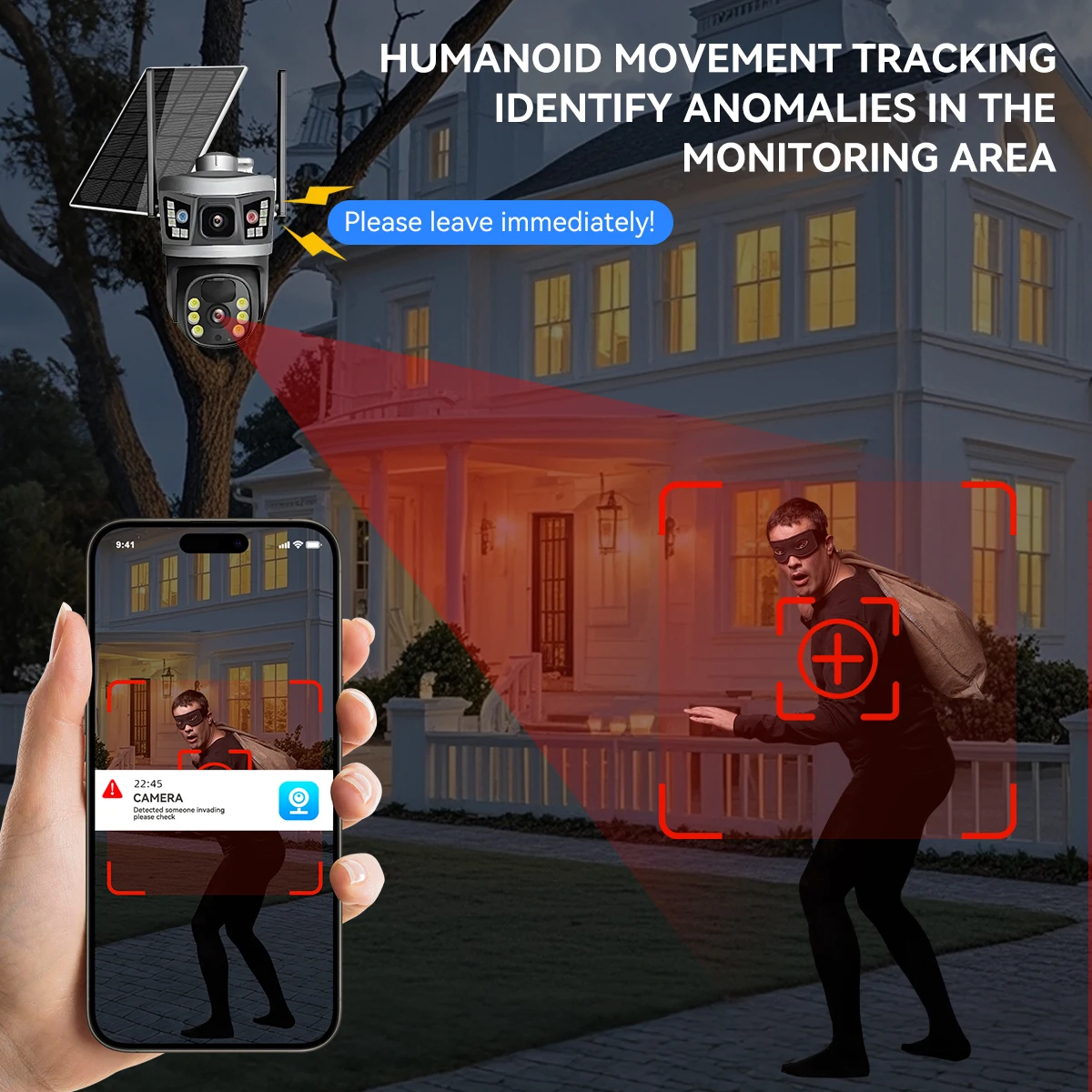 V380 Dual Lens 4G Camera Solar PIR Human Detection Night Vision Waterproof Security Video IP Camara 6MP 4K Battery CCTV Monitor