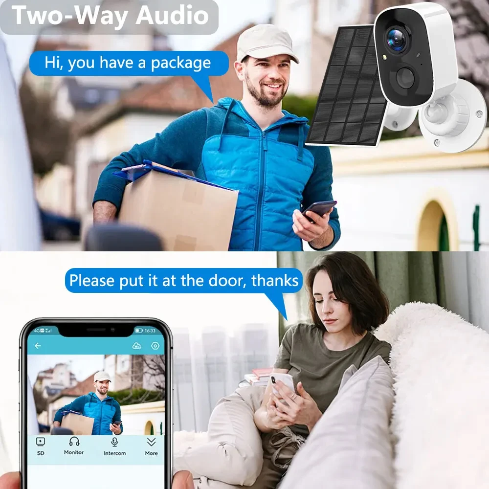 Smart 5MP 4.39 Inch Touch Screen 4CH Mini Wireless NVR Kit Security Solar Battery IP Camera Indoor/Outdoor WiFi EseeCloud System