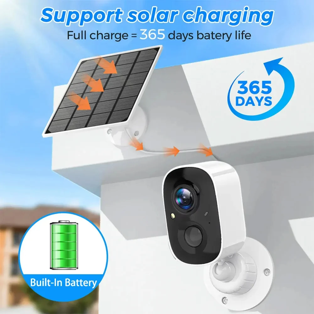 Smart 5MP 4.39 Inch Touch Screen 4CH Mini Wireless NVR Kit Security Solar Battery IP Camera Indoor/Outdoor WiFi EseeCloud System