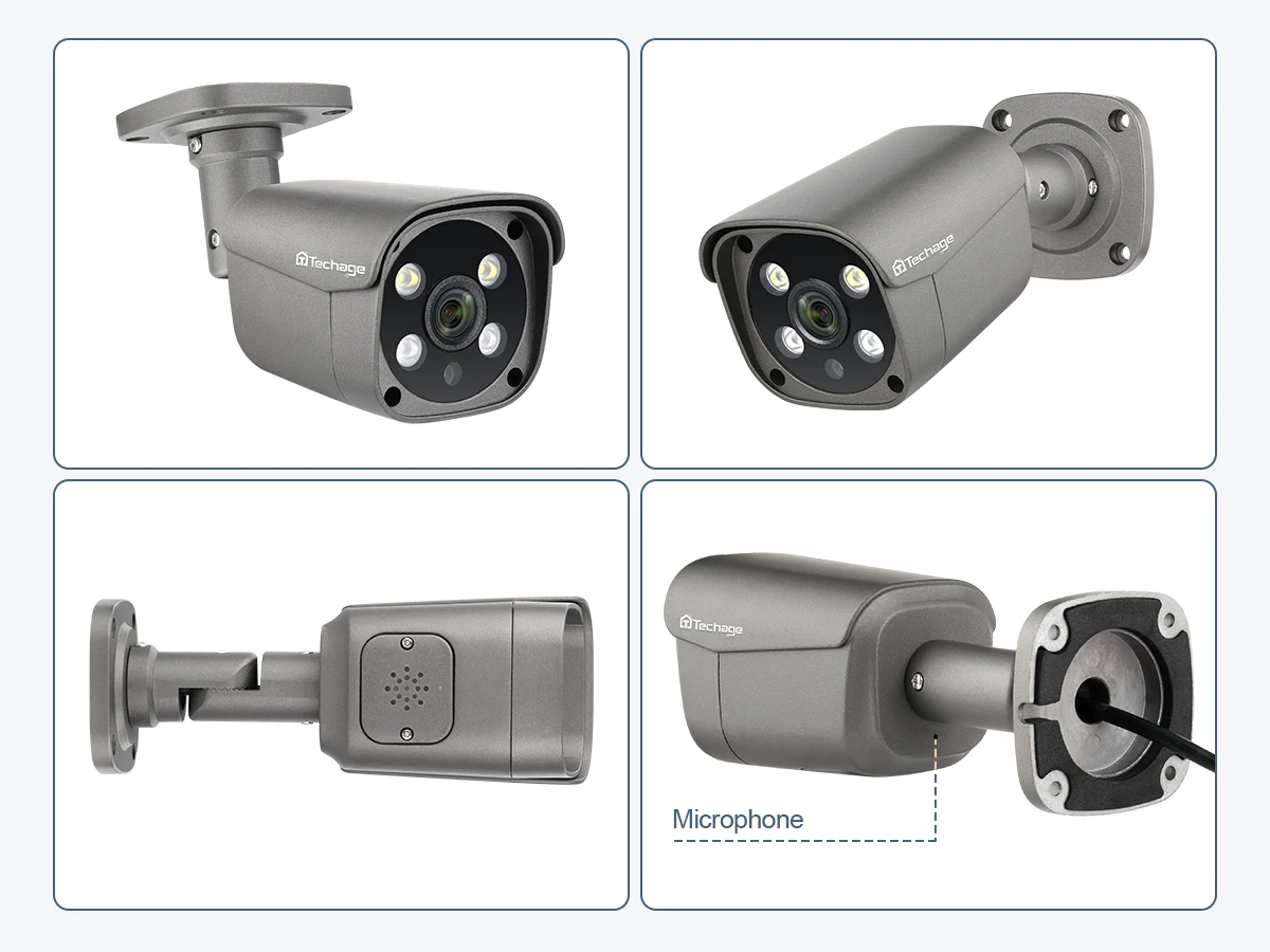 Techage 16CH 8MP 5MP POE Surveillance Camera CCTV System Camera H.265 4K Two-way Audio NVR Human Face Recognition Security Set