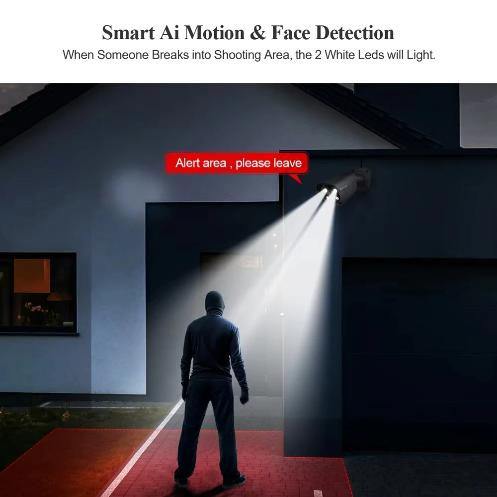 Techage 16CH 8MP 5MP POE Surveillance Camera CCTV System Camera H.265 4K Two-way Audio NVR Human Face Recognition Security Set