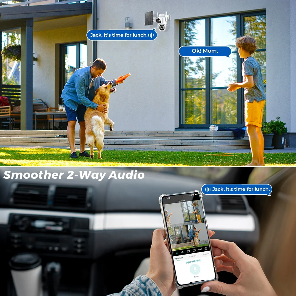 8MP 4K Solar Wifi Outdoor Camera Dual Lens ICSEE Wireless Home Surveillance Camera 7800mAh Battery 365 Days Standby Security CAM 8MP 4K Solar Wifi Outdoor Camera Dual Lens ICSEE Wireless Home Surveillance Camera 7800mAh Battery 365 Days Standby Security CAM