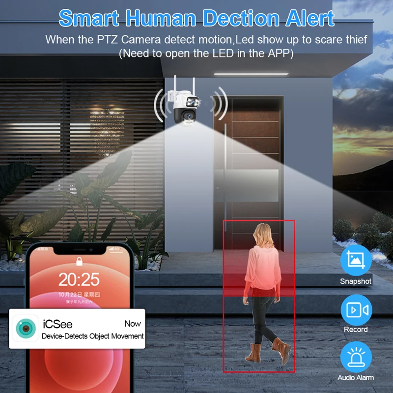 Smar 8CH 6MP Wireless PTZ Camera Dual Lens WIFI Security Kit NVR Recorder Set IP Camera 2-Way Audio Video Surveillance System