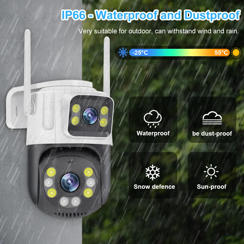 Smar 8CH 6MP Wireless PTZ Camera Dual Lens WIFI Security Kit NVR Recorder Set IP Camera 2-Way Audio Video Surveillance System