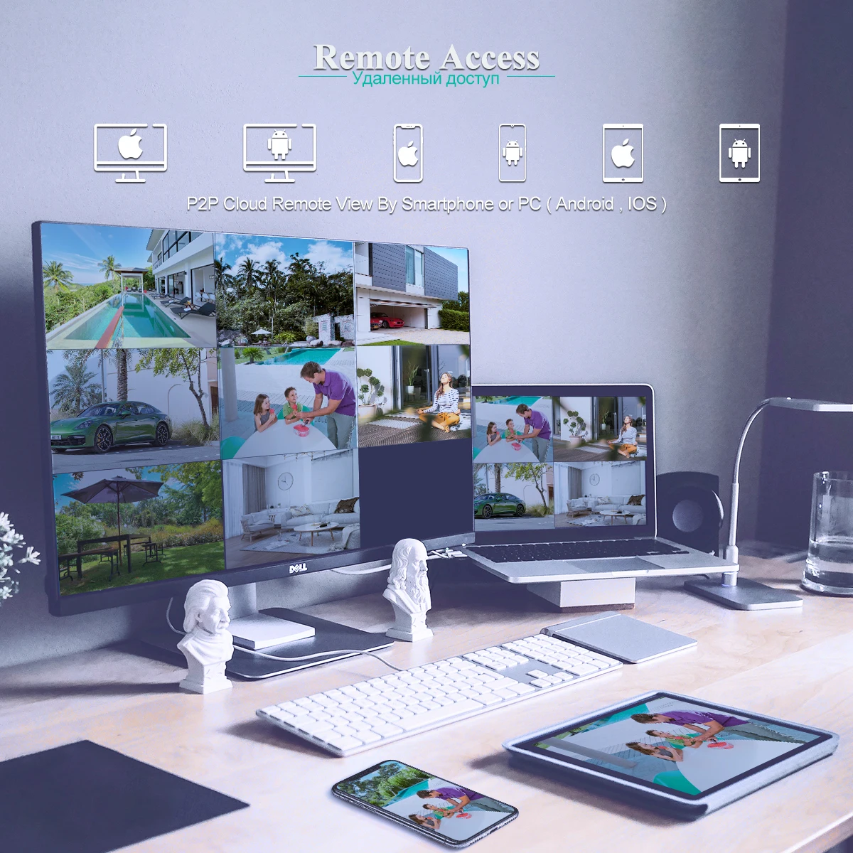 Techage 8CH HD 4MP POE Surveillance Camera CCTV Security System H.265 Face Detect Outdoor Two-way Audio IP Camera P2P Video NVR