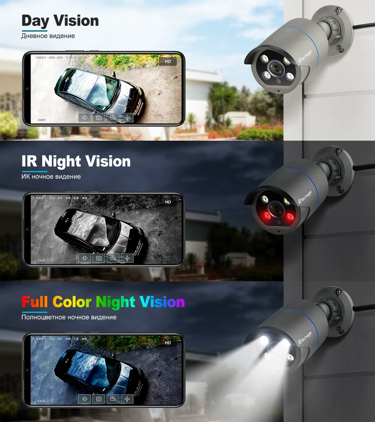 Techage 8CH HD 4MP POE Surveillance Camera CCTV Security System H.265 Face Detect Outdoor Two-way Audio IP Camera P2P Video NVR