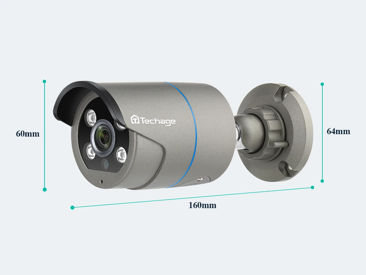 Techage 8CH HD 4MP POE Surveillance Camera CCTV Security System H.265 Face Detect Outdoor Two-way Audio IP Camera P2P Video NVR