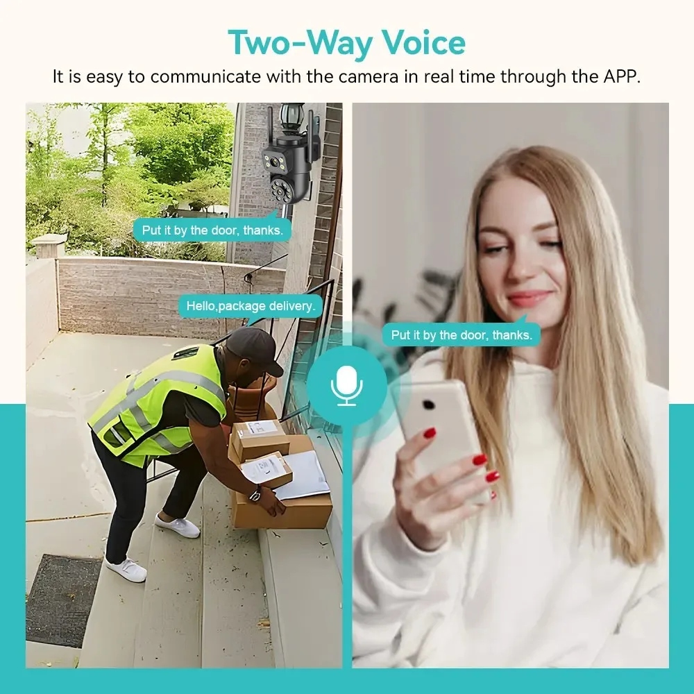 8MP 4K Wireless CCTV System PTZ WiFi Camera Two Way Audio IP66 Waterproof IP Camera 8CH NVR P2P Surveillance Kit iCSee APP