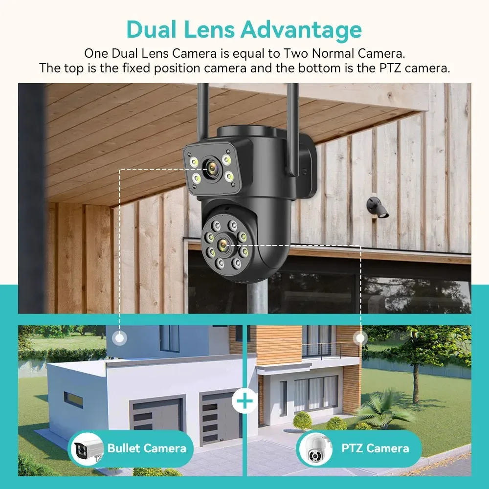 8MP 4K Wireless CCTV System PTZ WiFi Camera Two Way Audio IP66 Waterproof IP Camera 8CH NVR P2P Surveillance Kit iCSee APP