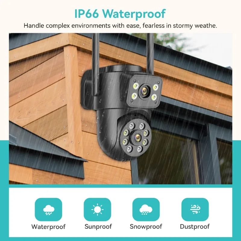 8MP 4K Wireless CCTV System PTZ WiFi Camera Two Way Audio IP66 Waterproof IP Camera 8CH NVR P2P Surveillance Kit iCSee APP