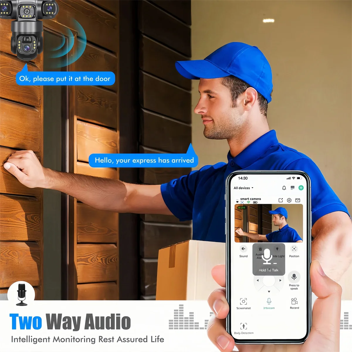 Wifi IP Camera Three Lenses Solar Outdoor Waterproof  15MP 8K PIR Night Vision Human Auto Tracking Surveillance Camera V380 Pro