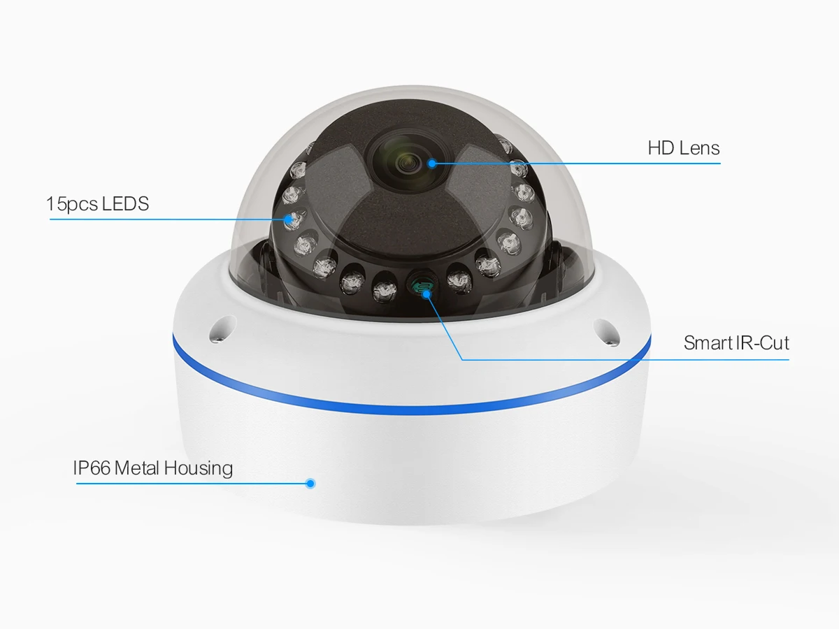 Techage H.265 5MP 8CH POE Camera System One-way Audio Vandalproof Camera Metal Indoor CCTV Video Security Surveillance Kit P2P