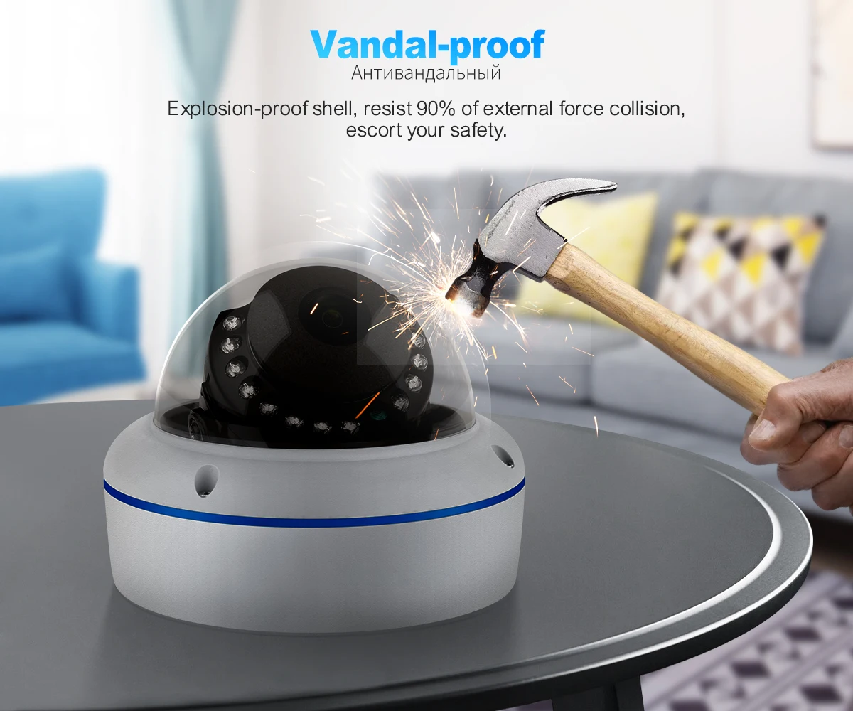 Techage H.265 5MP 8CH POE Camera System One-way Audio Vandalproof Camera Metal Indoor CCTV Video Security Surveillance Kit P2P