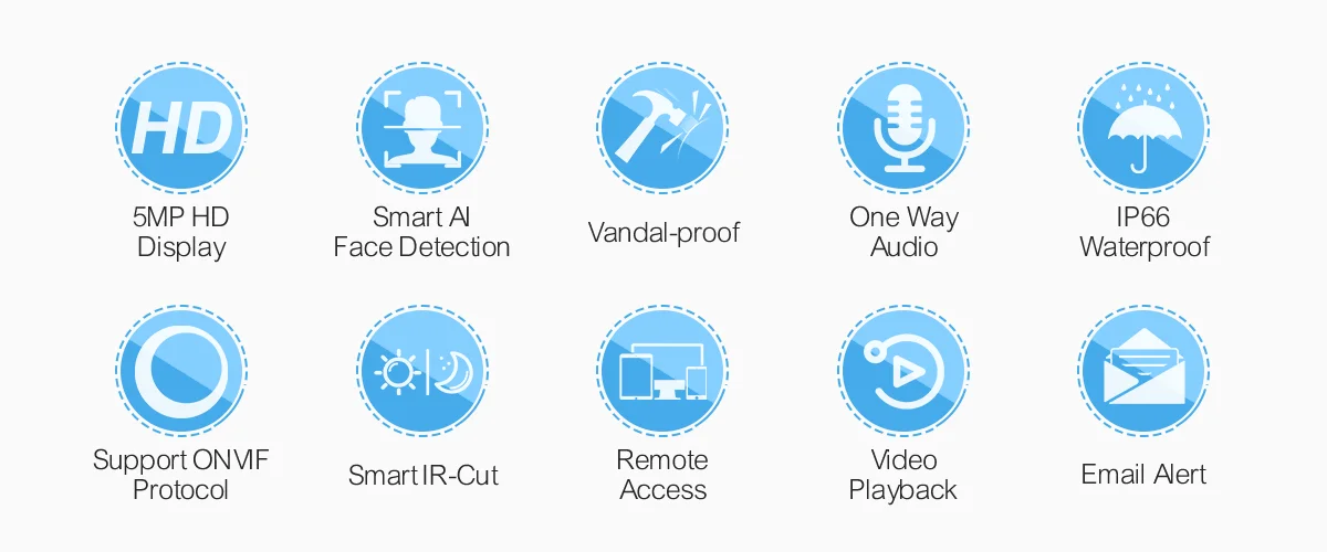 Techage H.265 5MP 8CH POE Camera System One-way Audio Vandalproof Camera Metal Indoor CCTV Video Security Surveillance Kit P2P