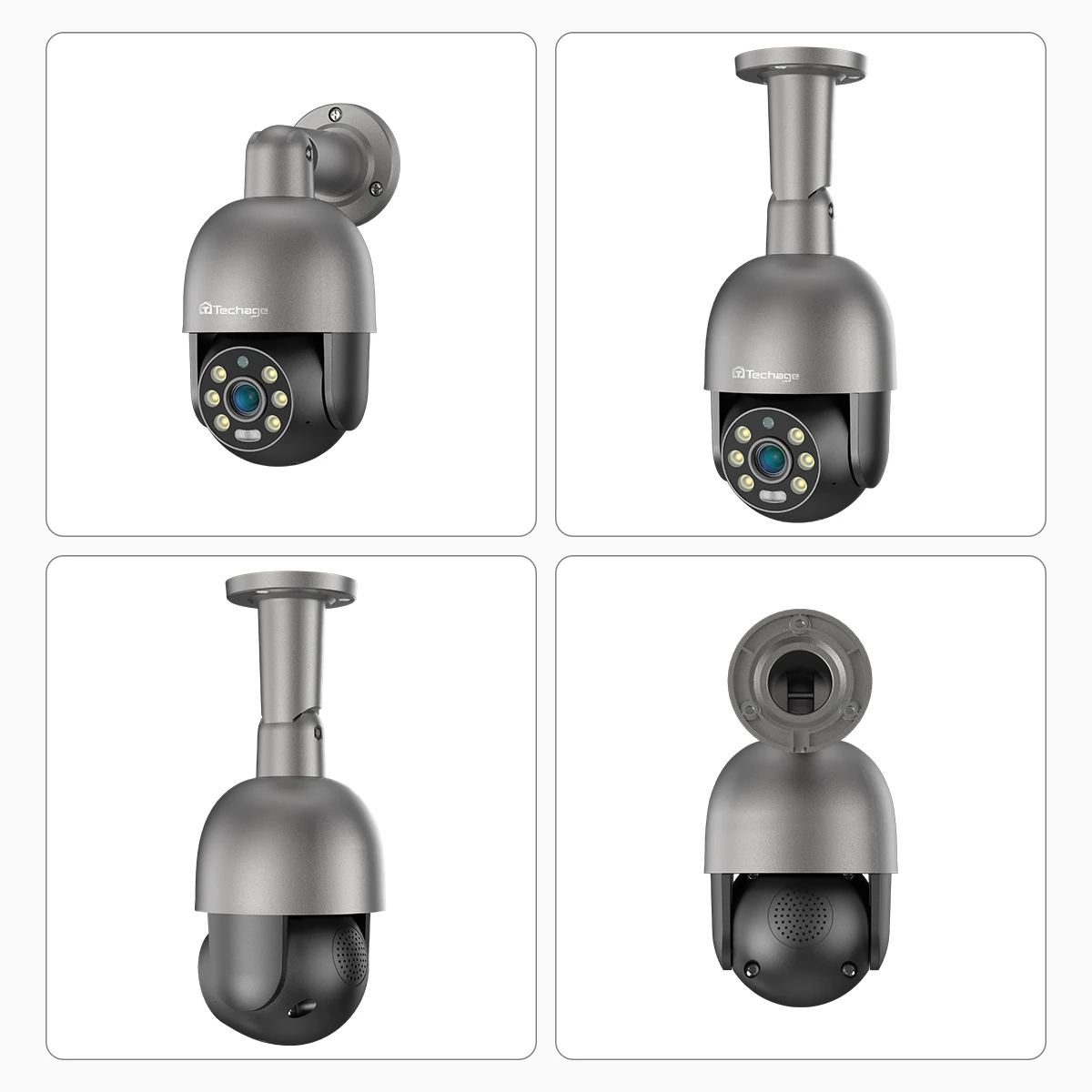 Techage 8CH 4K 5MP 8MP PTZ Security POE IP Camera System Outdoor AI Human Detection Two Way Audio Video Surveillance Camera Kit