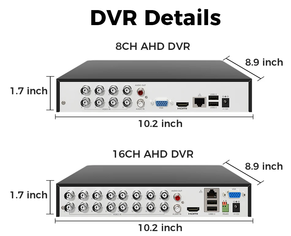 Hiseeu 8CH AHD Camera Security System Kits 5MP Home Surveillance Cameras DVR Set Face Detect Night Vision Guard Live APP