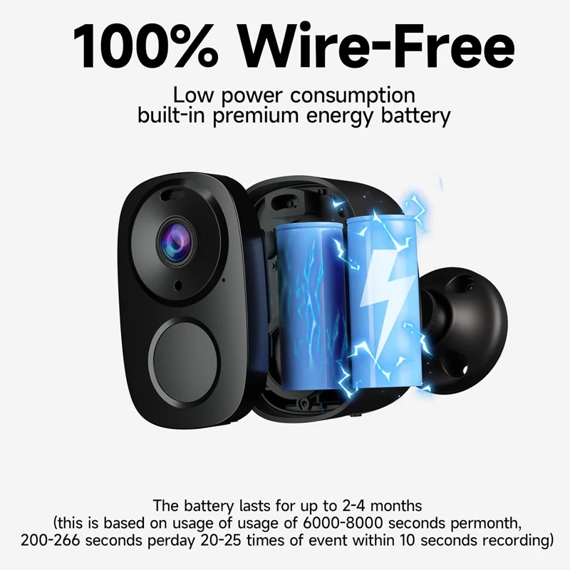 Security Cameras Wireless Outdoor, 2K Battery Powered WiFi Camera AI Motion Siren Spotlight, Color Night Vision, IP66 Waterproof Security Cameras Wireless Outdoor, 2K Battery Powered WiFi Camera AI Motion Siren Spotlight, Color Night Vision, IP66 Waterproof