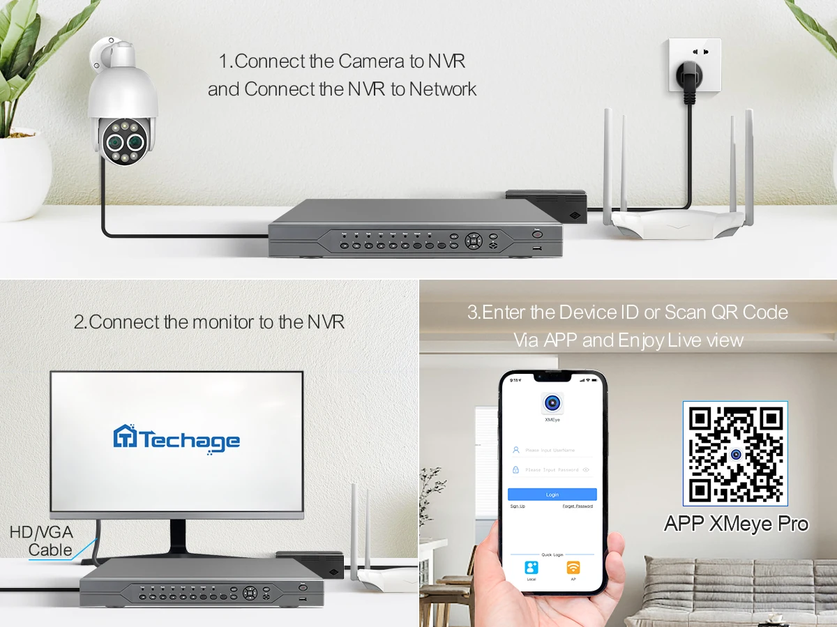 Techage 16CH 8MP Dual Lens PTZ POE Camera System 8X Mix Zoom Human Detected Auto Track Two-way Audio CCTV Video Surveillance Set