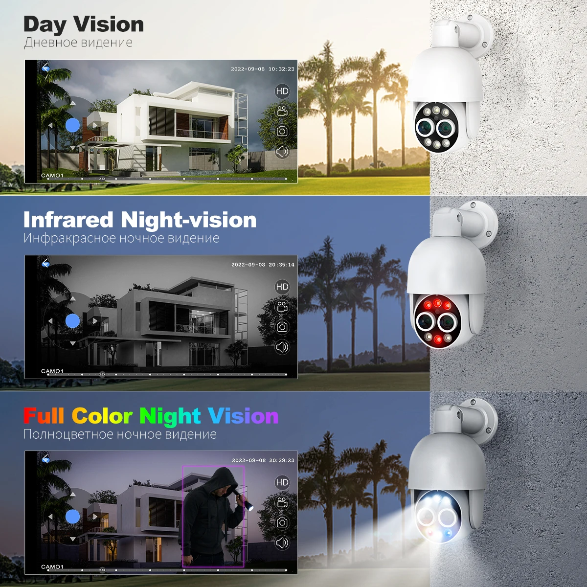 Techage 16CH 8MP Dual Lens PTZ POE Camera System 8X Mix Zoom Human Detected Auto Track Two-way Audio CCTV Video Surveillance Set