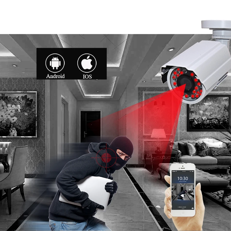 1080P 720P Security Camera System AHD Kit Video Surveillance 2MP/1MP Metal 2PCS Camera 4CH DVR Waterproof Night Vision CCTV Cam