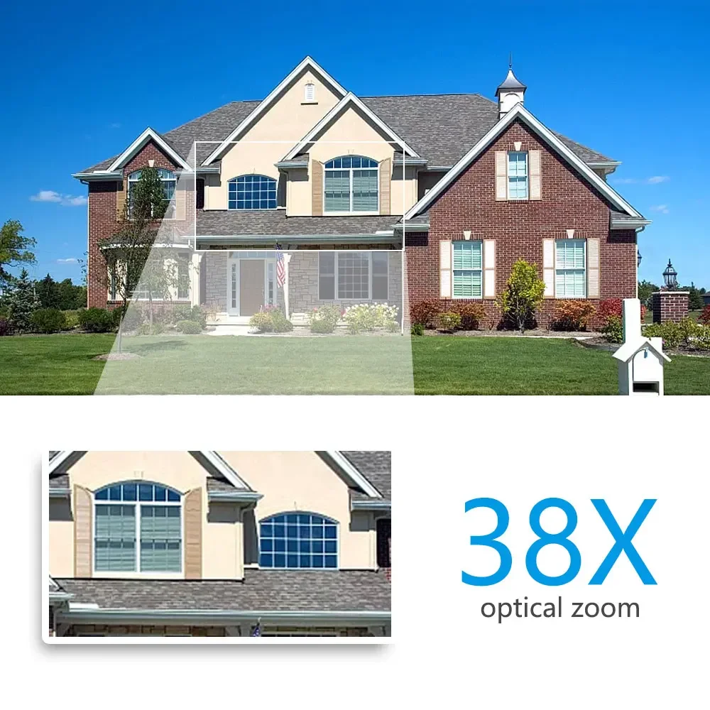 8CH Face Detection DVR 5MP System Kit AHD PTZ Camera Pan Tilt 38X Zoom Human Detection P2P Surveillance XMEYE Video Camera Set