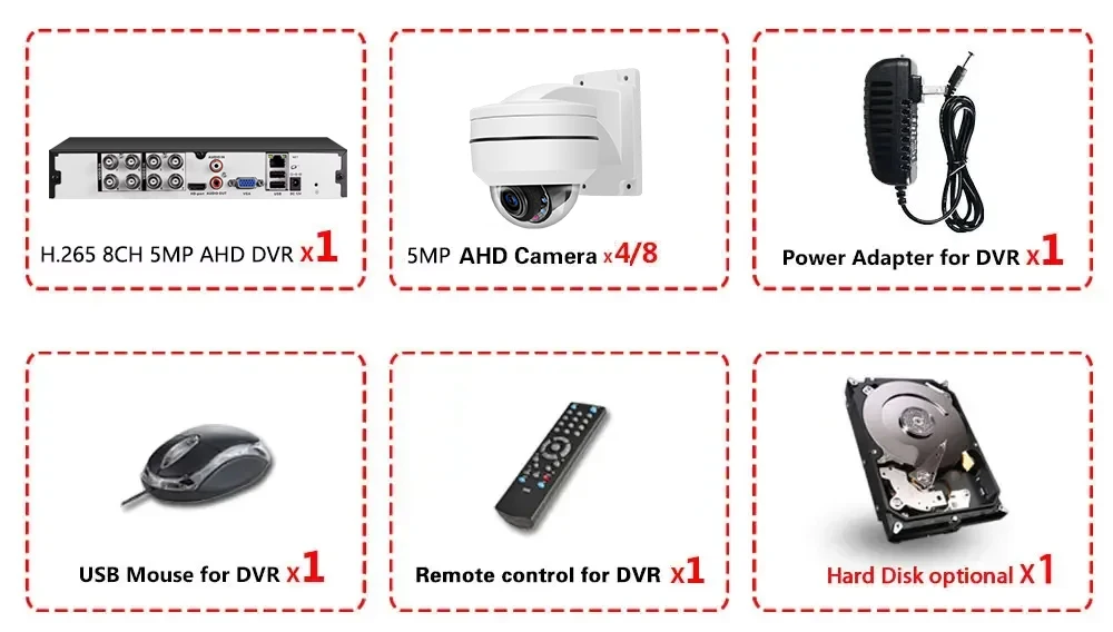 12X Zoom 5MP AHD PTZ Dome Camera Video Surveillance System 8CH 5MP AHD DVR Kit Outdoor CCTV Camera P2P Video Security System Set