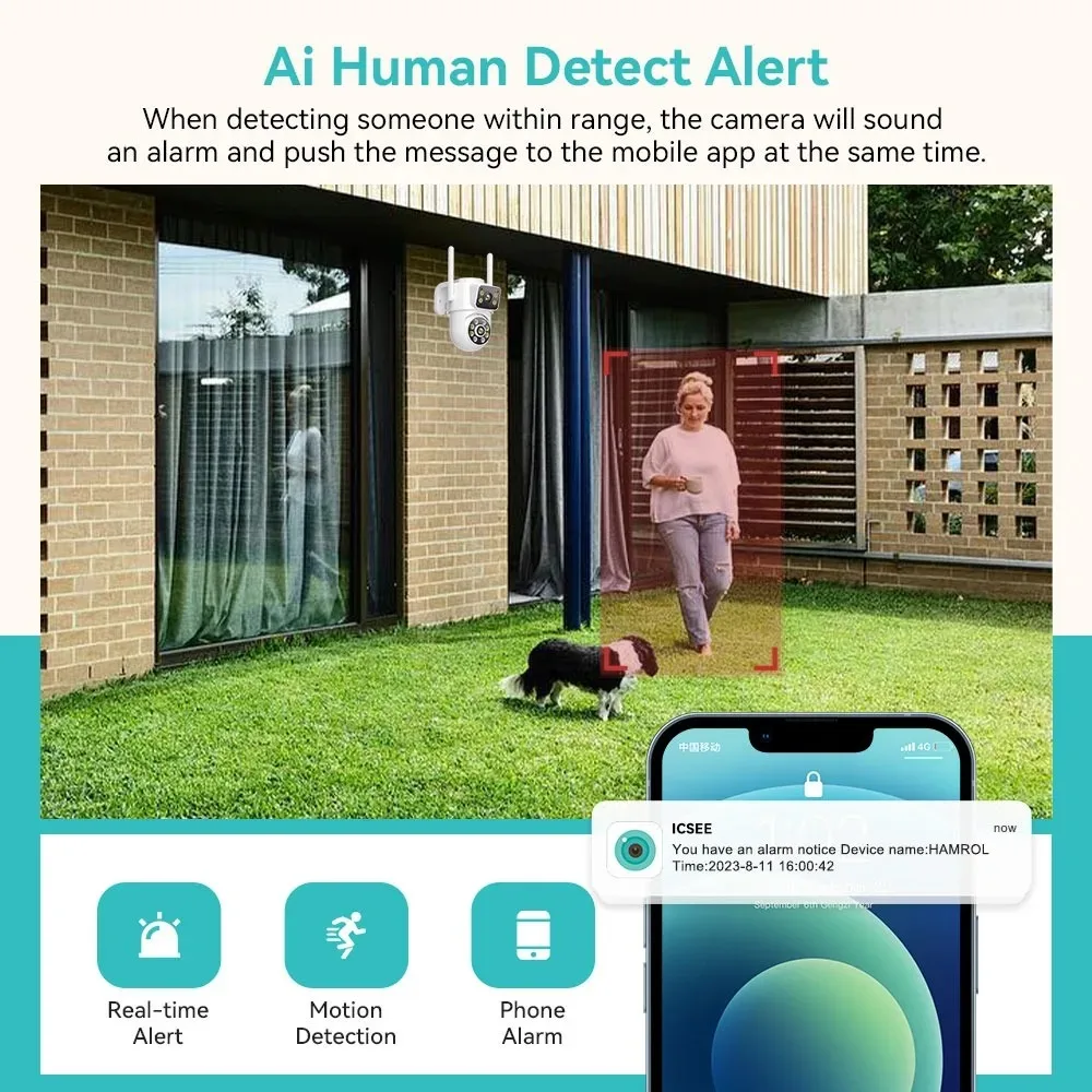 8MP CCTV System WiFi NVR Kit Security Tow Way Audio IP Cameras Wireless Dual Lens 8CH Video Surveillance Set iCSee XMeye