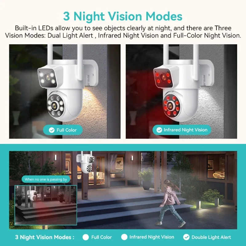 8MP CCTV System WiFi NVR Kit Security Tow Way Audio IP Cameras Wireless Dual Lens 8CH Video Surveillance Set iCSee XMeye